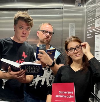Toms Grēviņš, Uldis Ziediņš, Inese Pučeka.