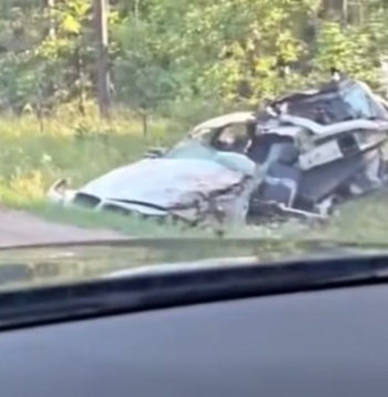 Avārijā cietušais BMW automobilis.