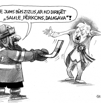 Zīmē Ēriks Ošs. Īpašai dziesmai īpašs zizlis!