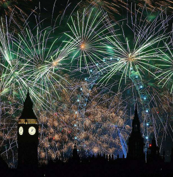 Jaunā gada sagaidīšana Londonā.