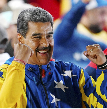 Venecuēlas prezidents Nikolass Maduro reaģē uz izziņotajiem vēlēšanu rezultātiem.