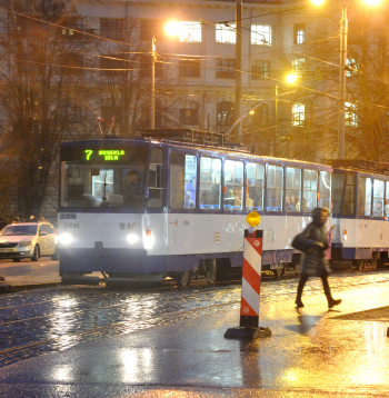 7. tramvajs. Rīga, Basteja baulvāris.