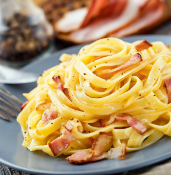 Pasta carbonara.