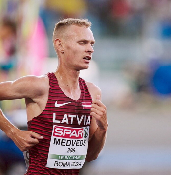 Artūrs Medveds pērn Eiropas čempionātā Romā. Viņam pieder četri Latvijas rekordi dažādās garajās skriešanas distancēs.