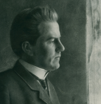 Komponists un mūzikas kritiķis Emīls Dārziņš. Viens no latviešu kora un solo dziesmas klasiķiem. Portrets. Rīga, 1904. līdz 1906.