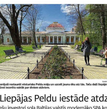 Par ilgstošo diskusiju un problēmām projekta realizācijā, kā arī Liepājas Peldu ēkas vēsturi "Latvijas Avīze" vēstīja publikācijā "Vai Liepājas Peldu iestāde atdzims?" 2024. gada 25. aprīļa numurā.