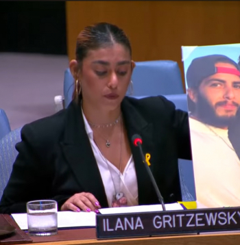 Bijusī Izraēlas ķīlniece Gazā, Ilana Gricevska (Ilana Gritzewsky), trešdien emocionāli uzrunāja ANO Drošības padomi.