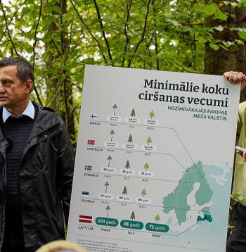A. Krauze: "Saimniekojot gudri, mēs ātrāk varam tikt pie nepieciešamo dimensiju kokmateriāliem un vairāk piesaistīt CO2, tā mazinot ietekmi uz klimata pārmaiņām."