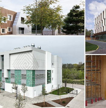 Daļa no Latvijas Arhitektūras gada balvai nominētajiem darbiem. No kreisās: Augustīnes dārzs "Sampling", Bērnu klīniskās universitātes slimnīcas ambulatorais centrs un Neatliekamās palīdzības centrs, optiskās šķiedras kūļu medicīnas izstrādājumu ražotne, ēku un teritorijas pārbūve, kokaudzētava "Zābaki", "MARK arhitekti".