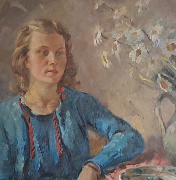 Oto Skulme. Džemma. 1939., audekls, eļļa, 70 x 85, Zuzānu kolekcija. No Mālpils kultūras centra izstādes "Saknes".