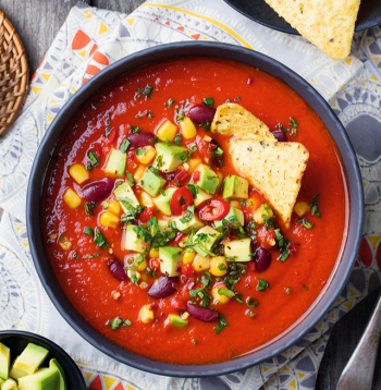 Pikantā pupiņu zupa.