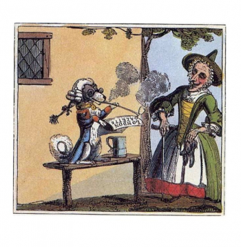 19. gs. sākuma karikatūra par "The London Gazette".