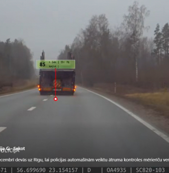 Aizturētā dzērājšofera vadītais kravas automobilis.