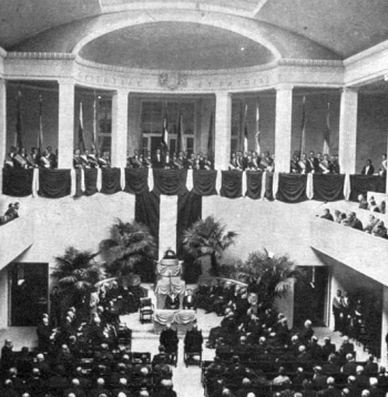 LU Lielās aulas atklāšana 1935. gada 28. septembrī.