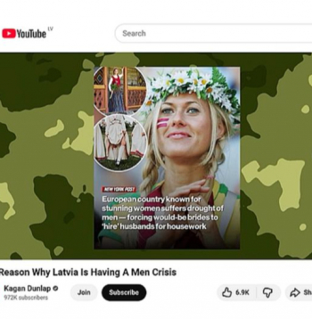 Influenceris Keigens Danlaps "vīriešu trūkumu" raksturojis kā krīzi un, izmantojot "YouTube" kanālu, tā iemeslus skaidro saviem 972 tūkstošiem sekotāju, taču, stāstot par lielāko sieviešu pārsvaru Latvijā (kāds tas ir pensijas vecuma cilvēku grupā), fotoattēlos rāda jaunas, skaistas latviešu sievietes.