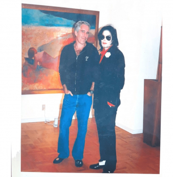 Džefrija Epstīna lietas materiālu foto.