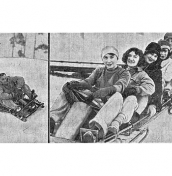Bobsleja cienītāji Āgenskalnā 20. gs. 30. gadu sākumā.