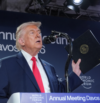 ASV prezidents Donalds Tramps Davosā.