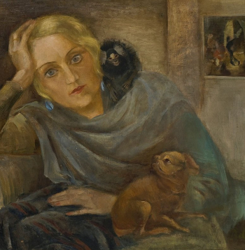 Aleksandra Beļcova, "Aktrises Antas Klints portrets". 1932. Audekls, eļļa. Latvijas Nacionālā teātra krājums.