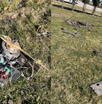 Silmalas pagastā atrastās drona atlūzas.