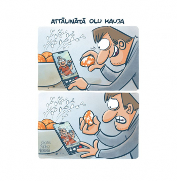 Zīmē Gatis Šļūka. Attālinātā olu kauja