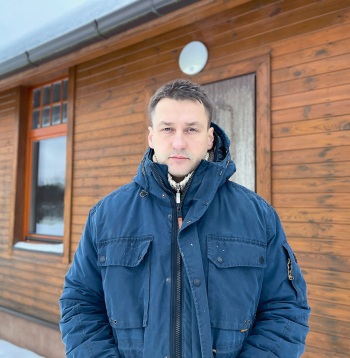 Bārbeles mednieku kolektīva vadītājs, šautuves saimnieks Arvīds Rozēns.