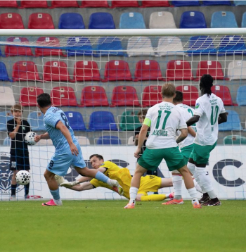 Viens no Nila Puriņa lielajiem atvairījumiem "Audas" uzvarā pār "Dinamo City".