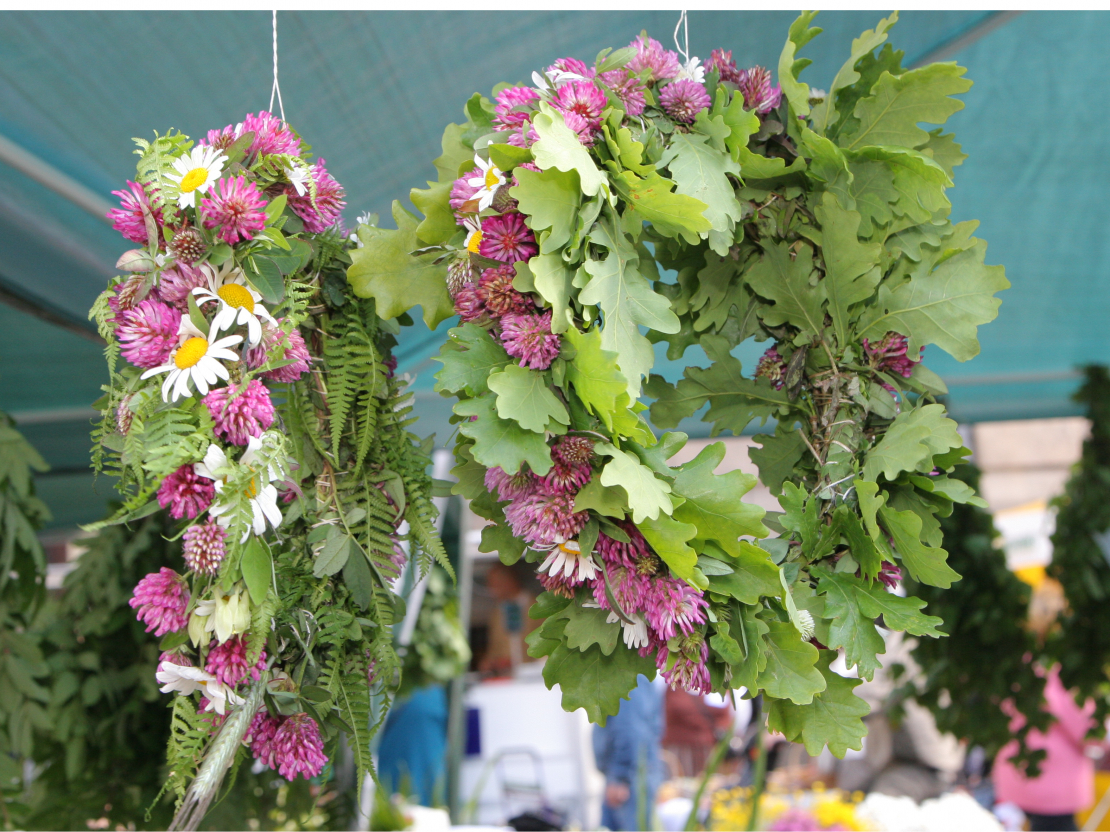 Ozollapu vainagi Zāļu tirgū.