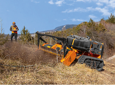 FAE 'RCU 55' traktors ar mulčeri.