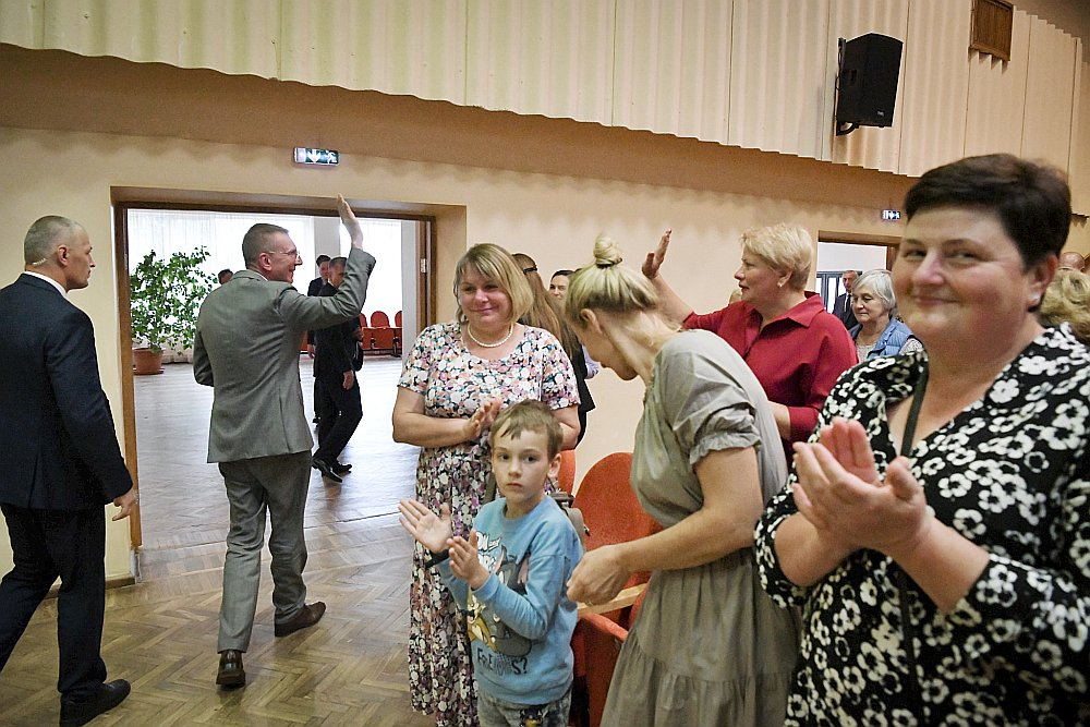 Valsts prezidents Edgars Rinkēvičs Krāslavas kultūras namā tiekas ar iedzīvotājiem.