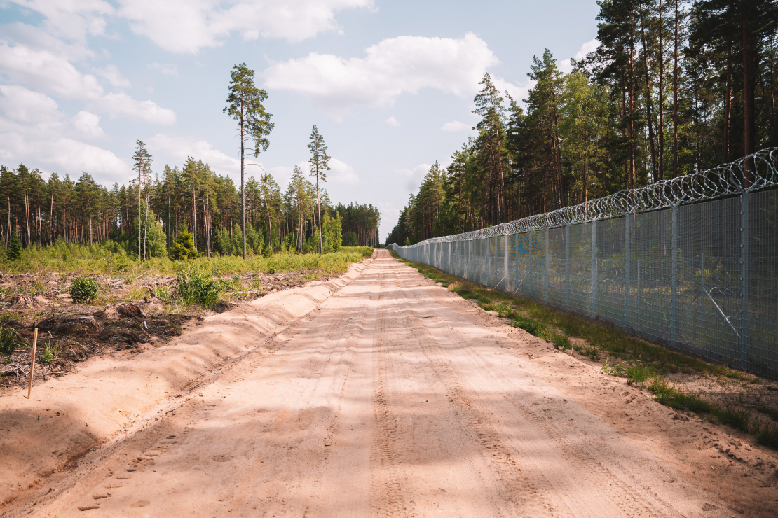 Latvijas un Baltkrievijas pierobeža. Robežžoga izbūve. 
