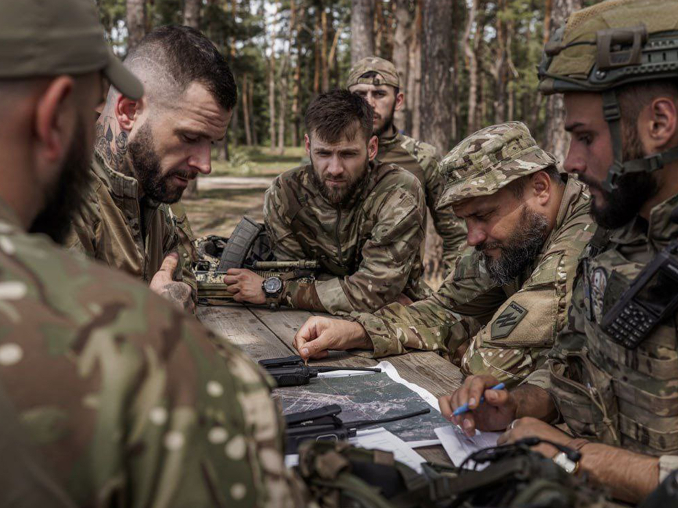 Ukraiņu karavīri. "Azov" brigāde. 