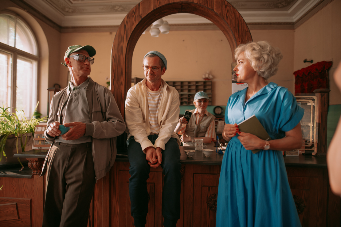 LMT komēdijseriāla "Pilna pastkaste" filmēšana Ķemeros.
