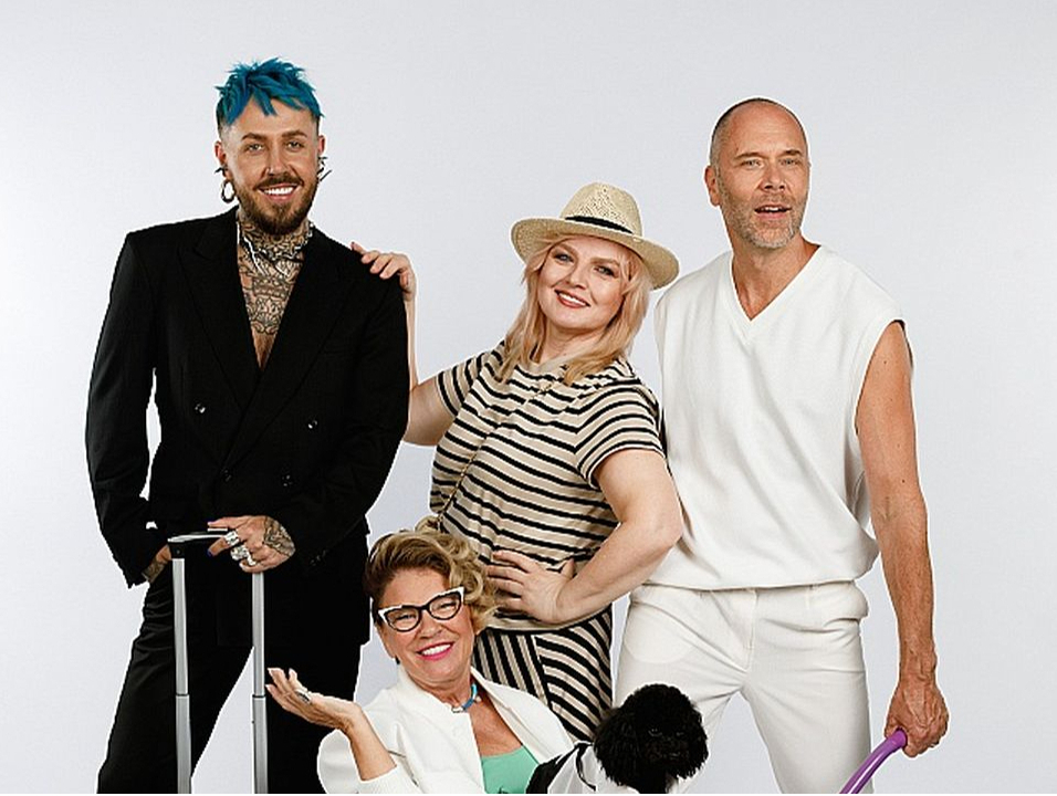 Pieredzējušie modes guru (no kreisās) – Kašers, Žanna Dubska, Una Bernatoviča un Aleksandrs Pavlovs.