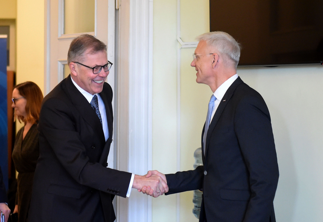 Uldis Pīlēns un Krišjānis Kariņš.