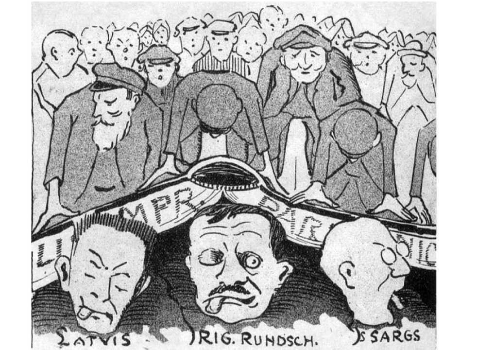 Karikatūra par Latvijas iedzīvotāju vairākuma attieksmi.