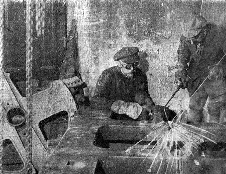 Metināšana ar autogēnu 1923. gadā.