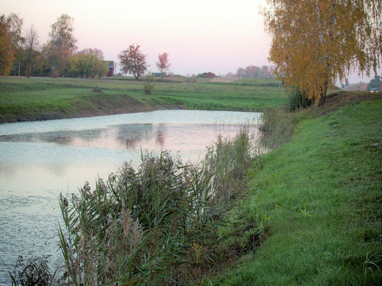 Piemājas dīķis.