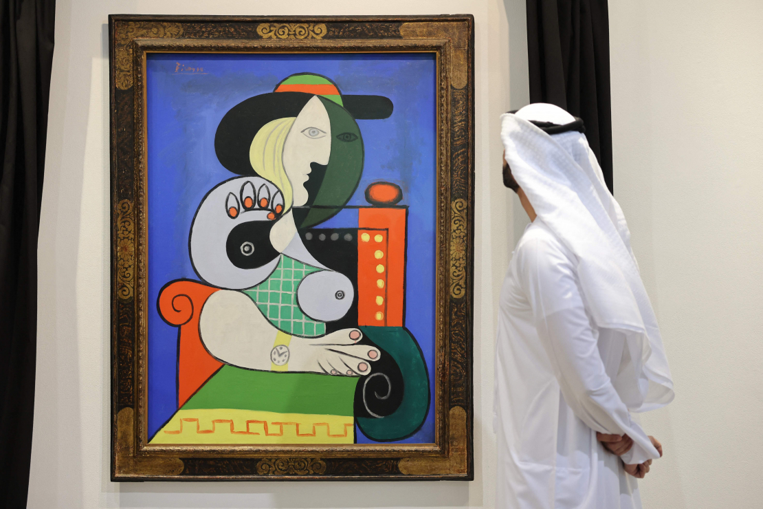 Pablo Pikaso glezna "Sieviete ar pulksteni" (Femme à la montre).