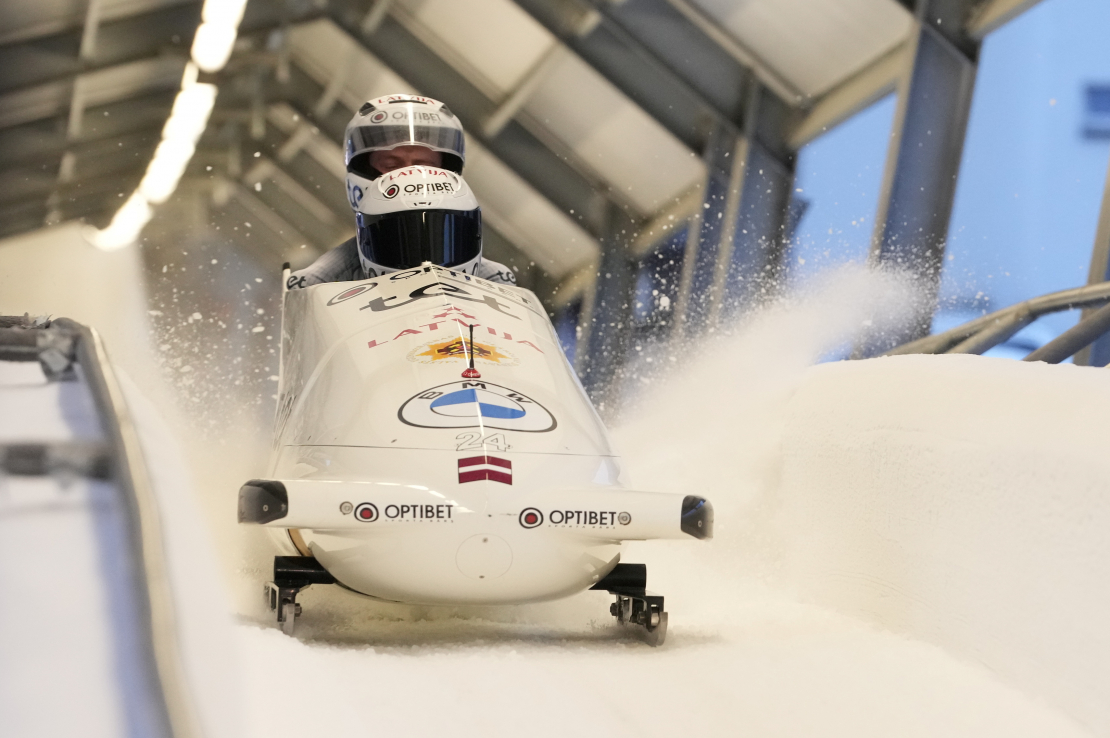 Latvijas bobsleja divnieku ekipāža.