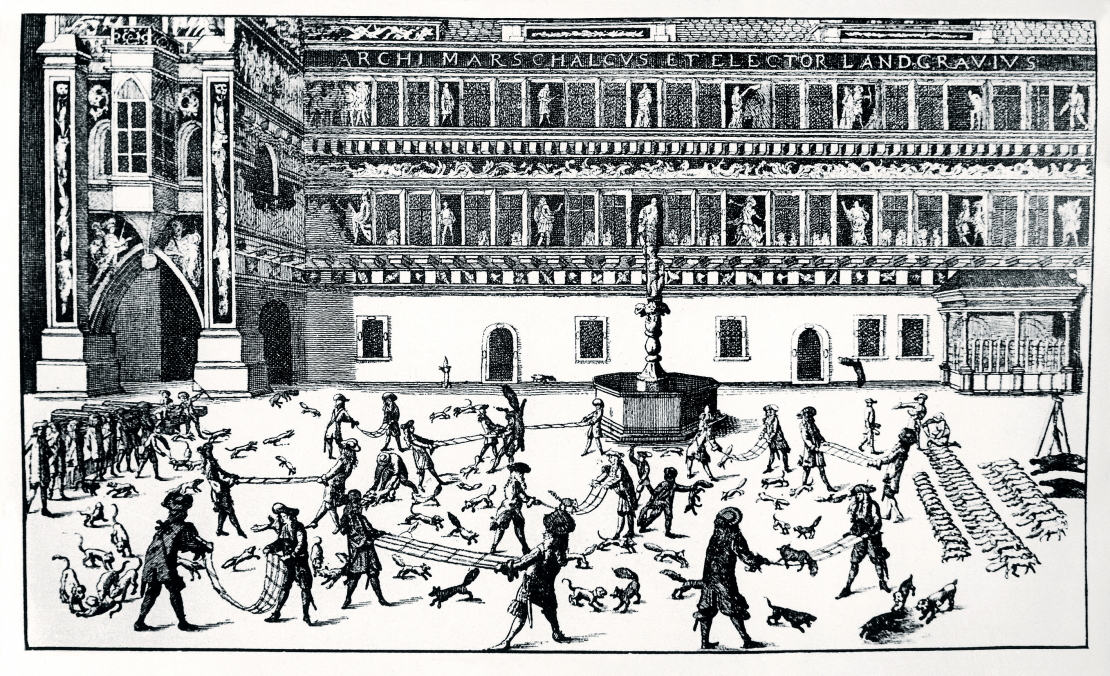 Lapsu mešana Drēzdenes pils pagalmā 1678. gadā.