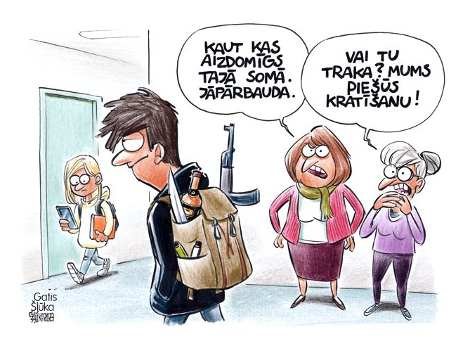 Zīmē Gatis Šļūka. Skola.