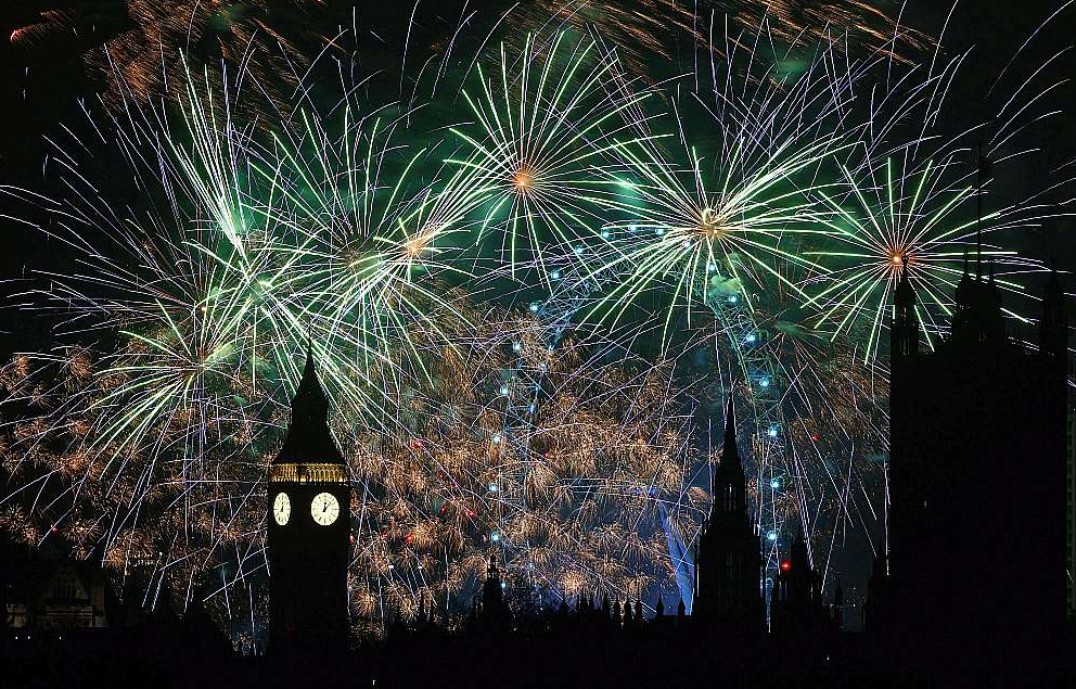 Jaunā gada sagaidīšana Londonā.
