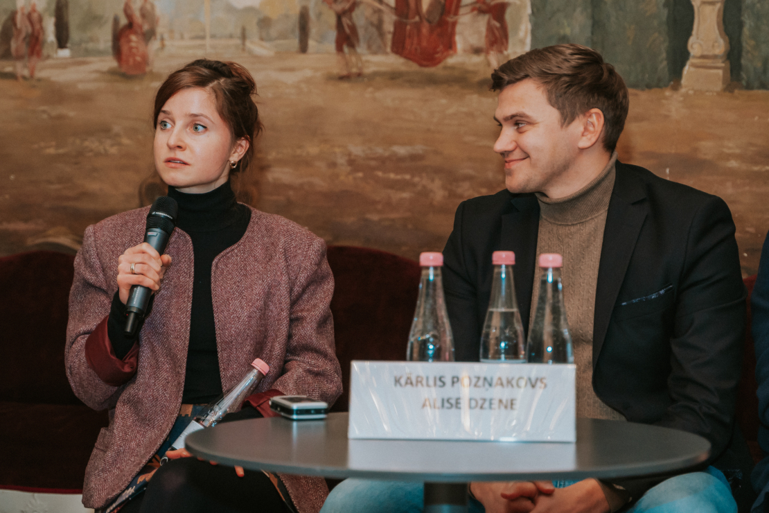 Daudzsēriju filmas "Pansija pilī" preses konference,