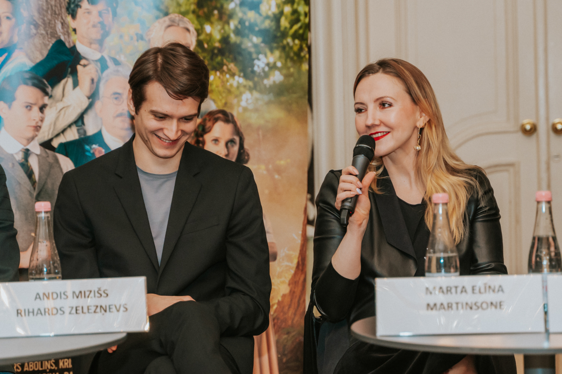 Daudzsēriju filmas "Pansija pilī" preses konference,