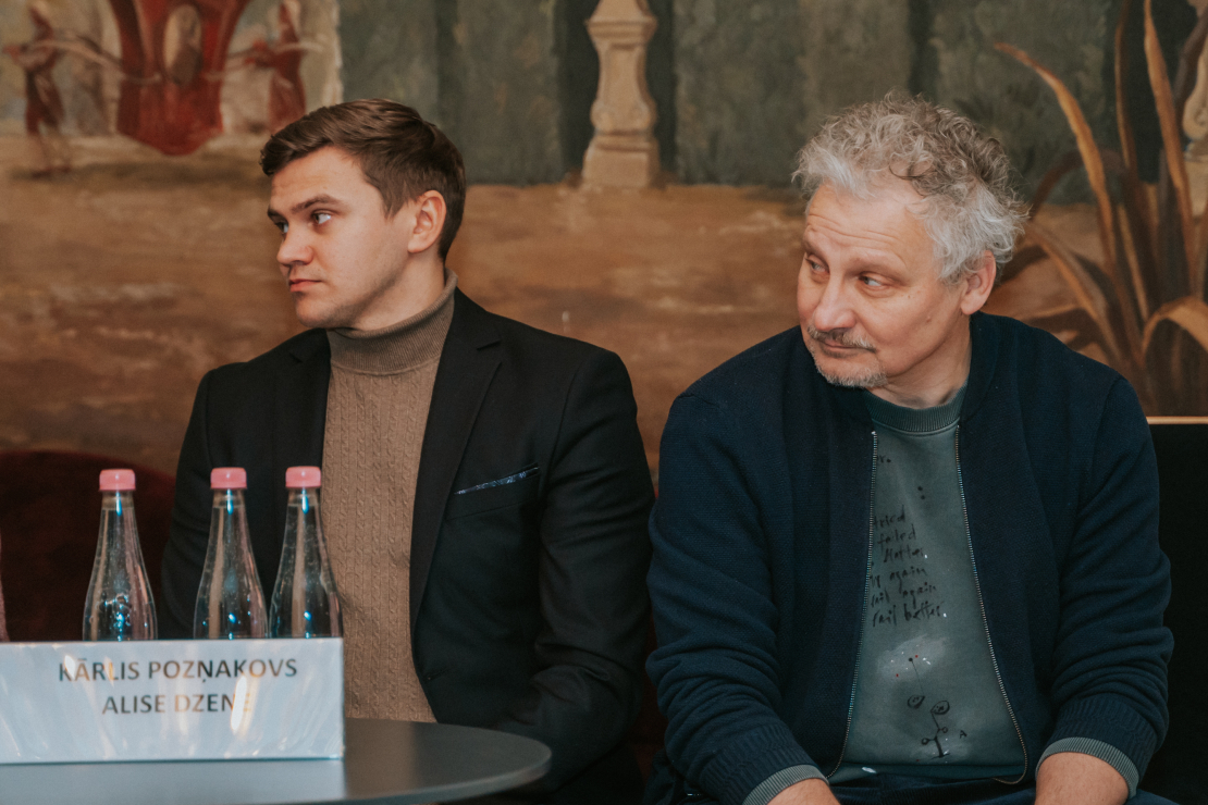 Daudzsēriju filmas "Pansija pilī" preses konference,
