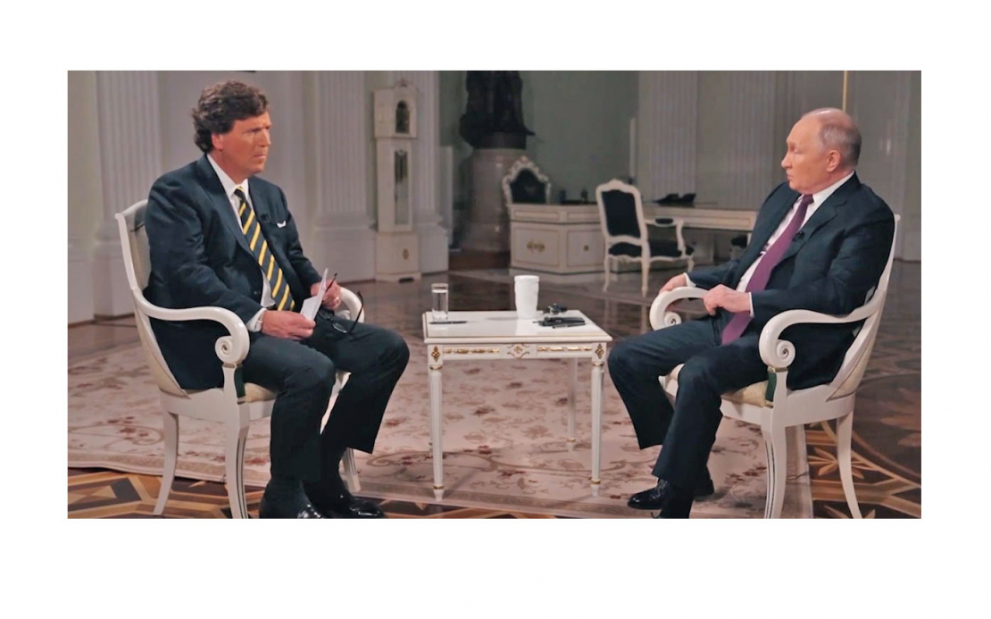 Vladimira Putina intervija ar Takeru Karlsonu.
