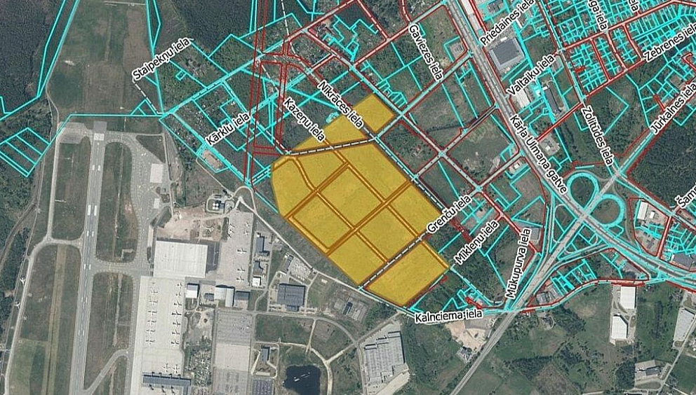 Iecerētais loģistikas parks uz lidostai "Rīga" tuvumā esošās zemes, ko par 5,7 miljoniem eiro no Rīgas Domes iegādājies ar nekustamo īpašumu attīstītāju "Sirin Development" saistītais uzņēmums SIA "Cella Investment 3".
