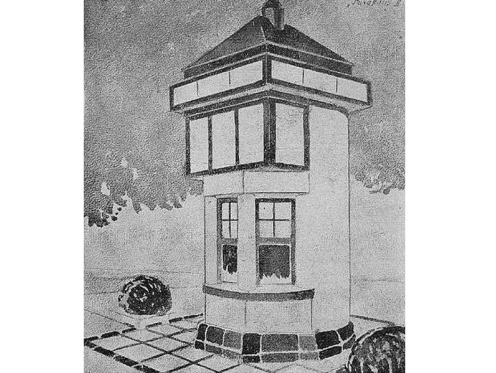 1925. gadā Rīgā cerēja uzcelt 10 šādus avīžu un reklāmu kioskus.