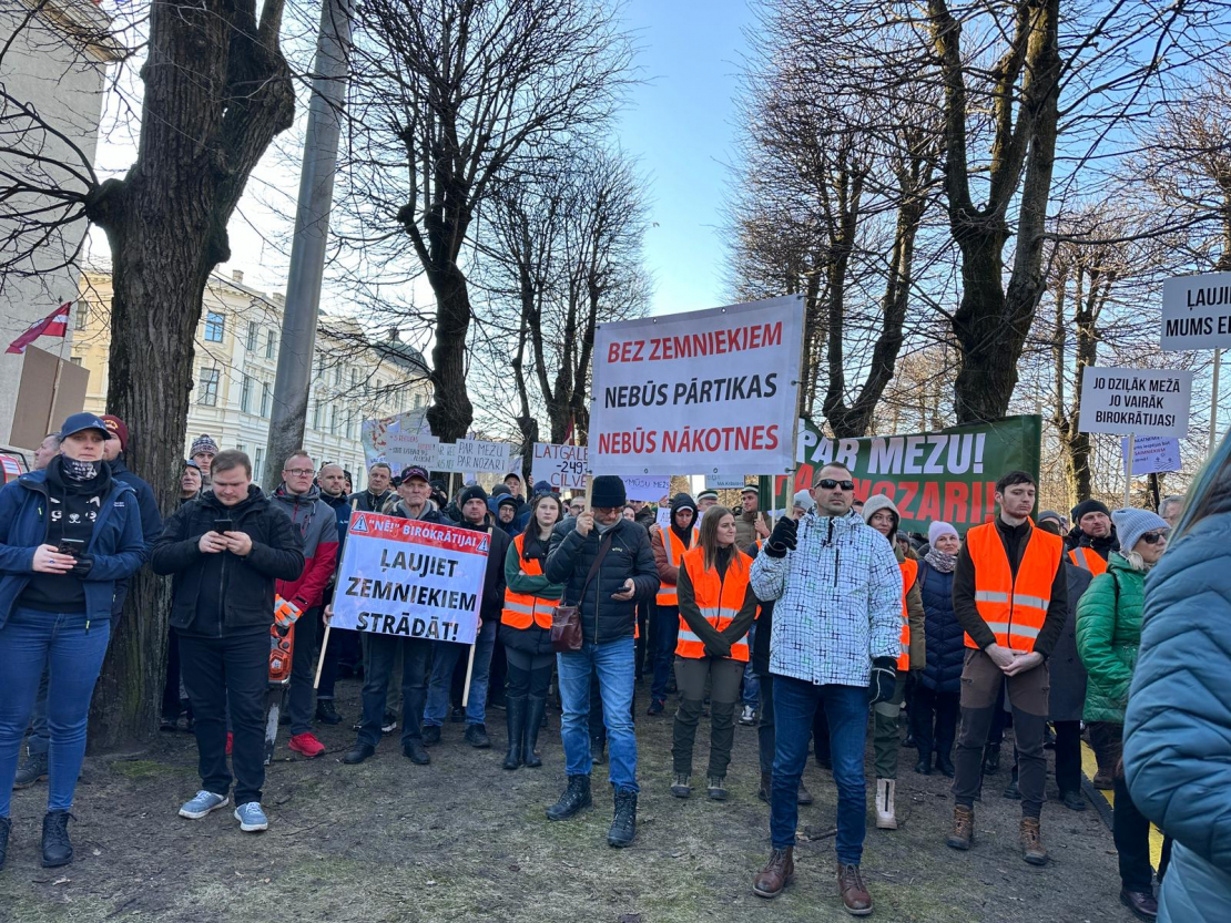 Lauksaimnieku un meža nozares pārstāvju protesta akcija.